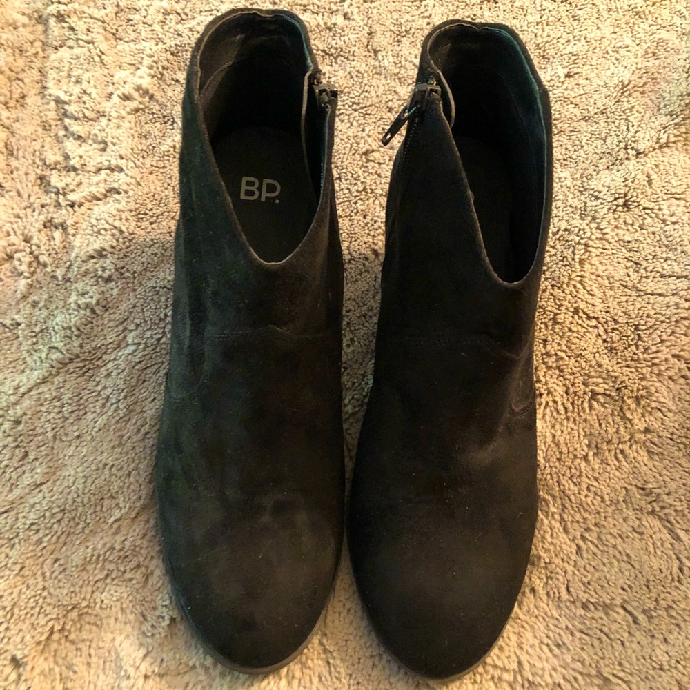 Black suede ankle booties